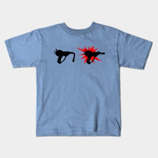 Zombie Pack-a-Punched Ray Gun on Light Blue Kids T-Shirt